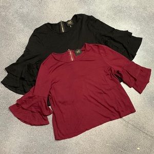 Two W5 Tops Red & Black